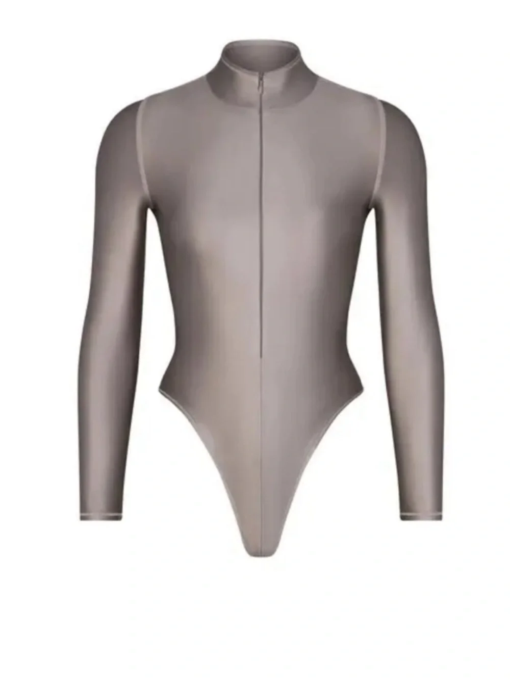 SKIMS half‎ zip swimsuit Smoke